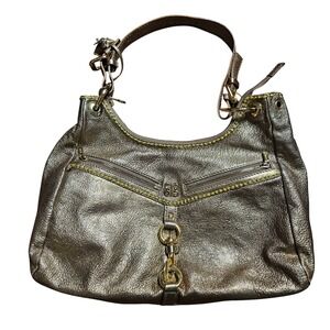 Cobo Metallic Gold Pebbled Leather Hobo Bag Shoulder Bag Mob Wife Y2K 90s